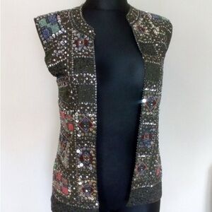 ZARA Trufaluc Beaded Sequin Vest
